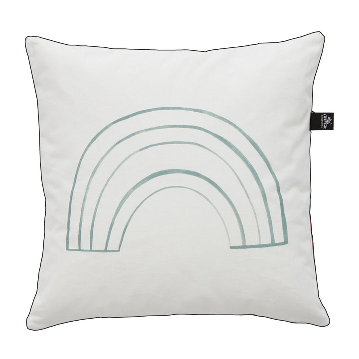 The Decorators: Perna decorativa cu 2 fete, Rainbow Fairy Dust, bumbac, alb-verde, 50x50 cm
