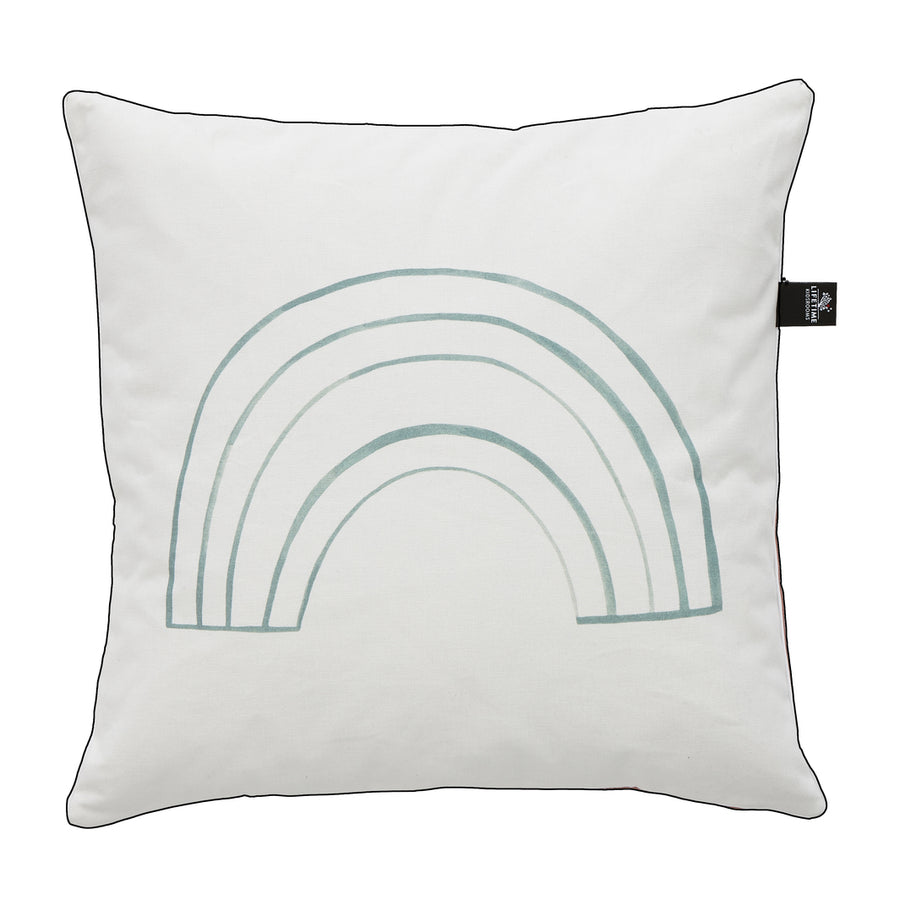 The Decorators: Perna decorativa cu 2 fete, Rainbow Fairy Dust, bumbac, alb-verde, 50x50 cm