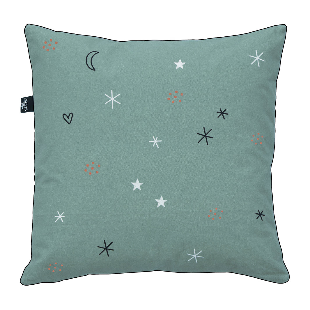 The Decorators: Perna decorativa cu 2 fete, Rainbow Fairy Dust, bumbac, alb-verde, 50x50 cm