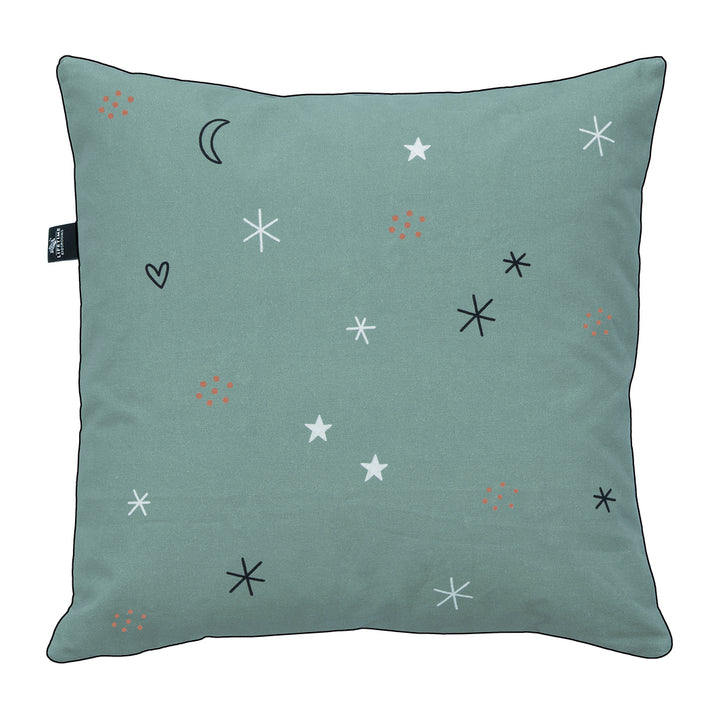 The Decorators: Perna decorativa cu 2 fete, Rainbow Fairy Dust, bumbac, alb-verde, 50x50 cm