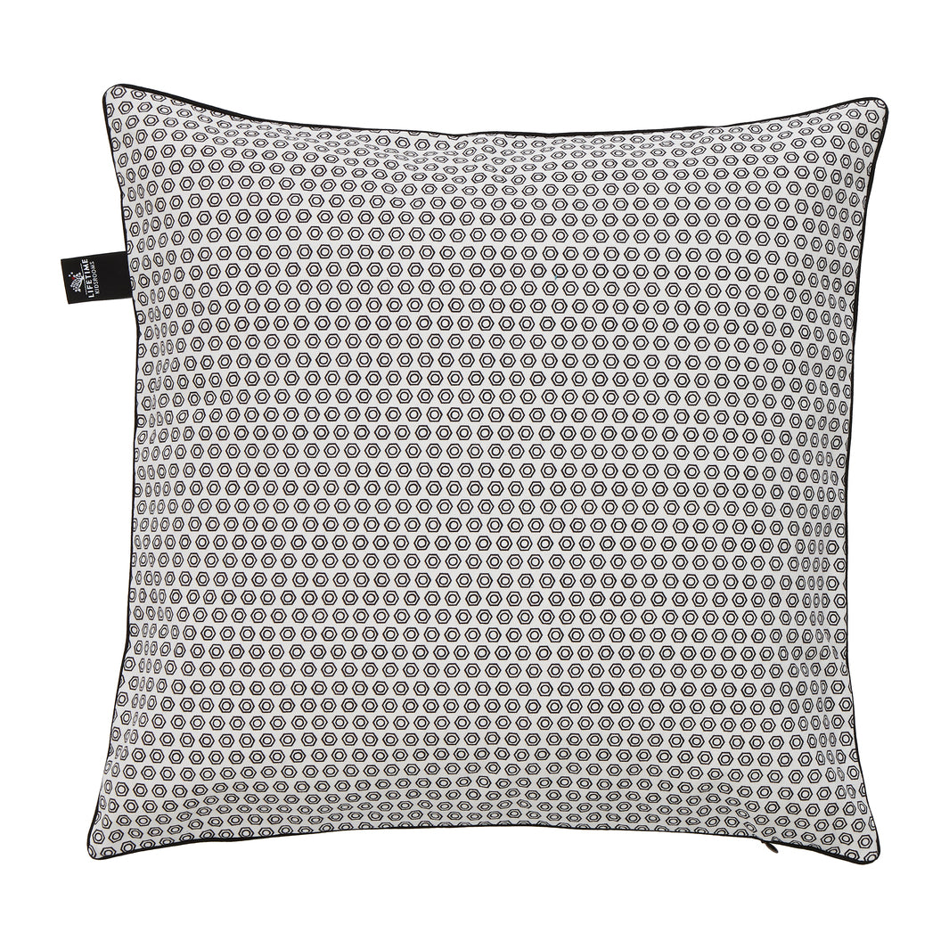 The Decorators: Perna decorativa cu 2 fete, Road Trip Steer, bumbac, alb-negru, 50x50 cm