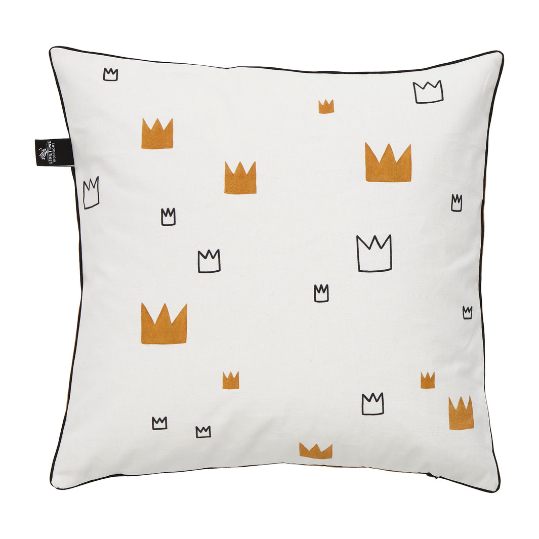 The Decorators: Perna decorativa pentru copii, Fairy Dust Crown, bumbac, alb-galben, 50x50 cm