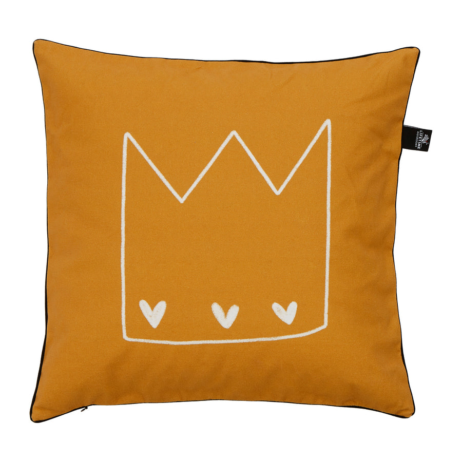 The Decorators: Perna decorativa pentru copii, Fairy Dust Crown, bumbac, alb-galben, 50x50 cm