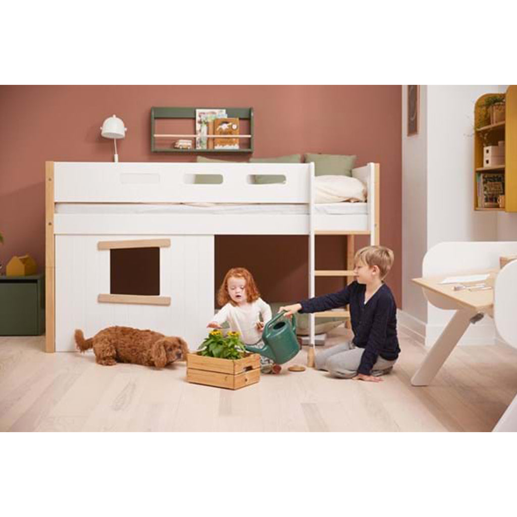 The Decorators: Pat inaltime 120 cm cu scara dreapta si fronturi Treehouse Flexa Nor 90x200 cm