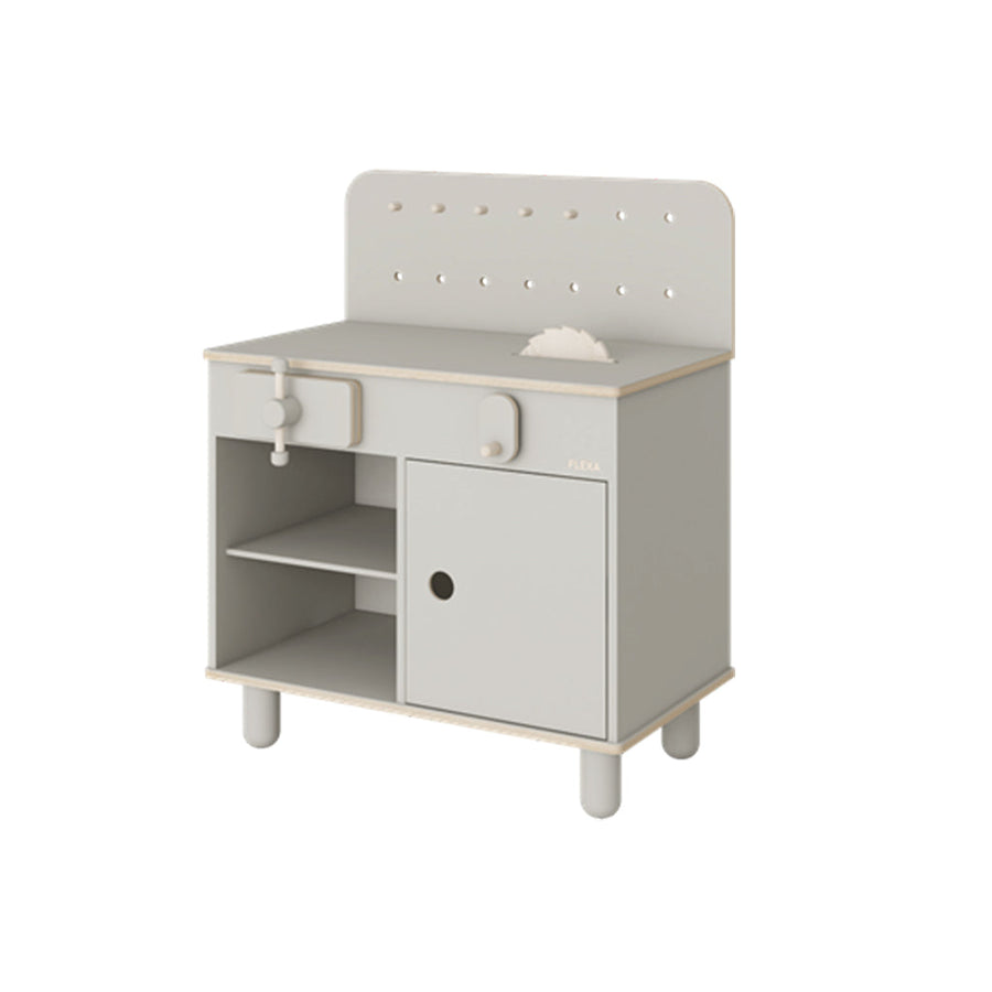 The Decorators: Banc de lucru pentru copii, Play, mesteacan si MDF, gri, 60x35x75 cm