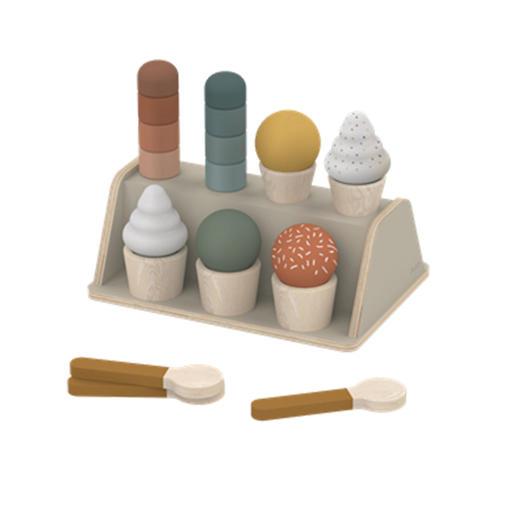 The Decorators: Set jucarii tip inghetata, Play, mesteacan, multicolor, 25x17x15 cm