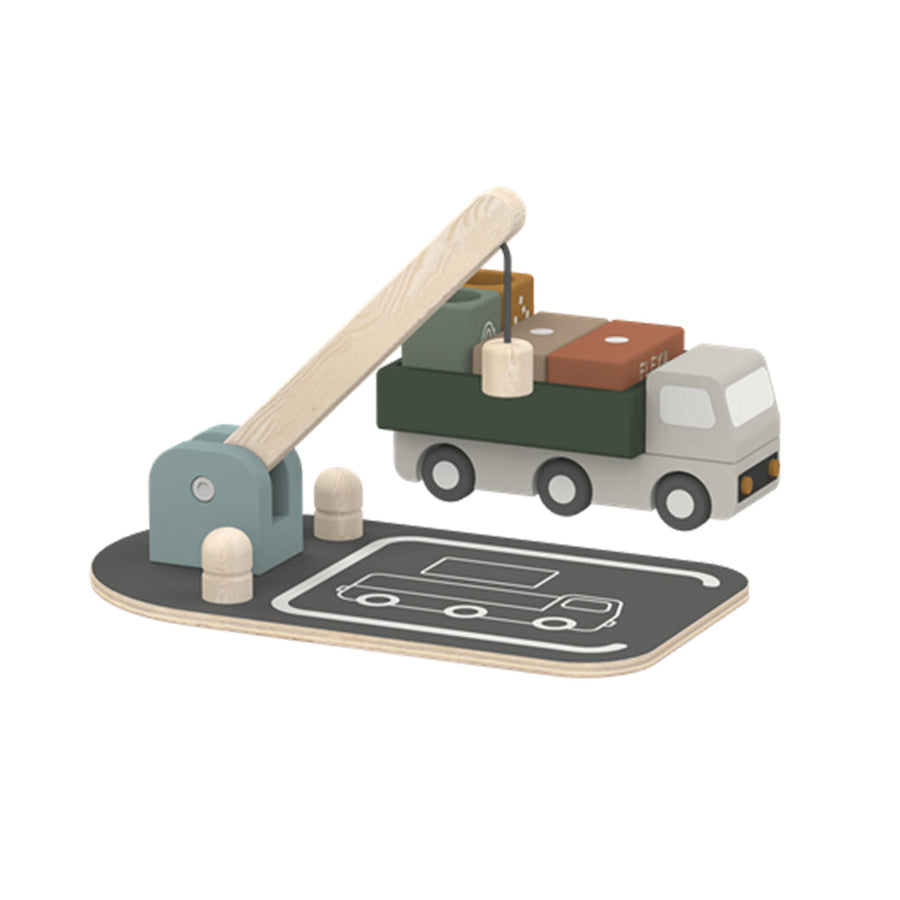 The Decorators: Jucarii Camion si Macara, Play, lemn de mesteacan, 26x15x5 cm