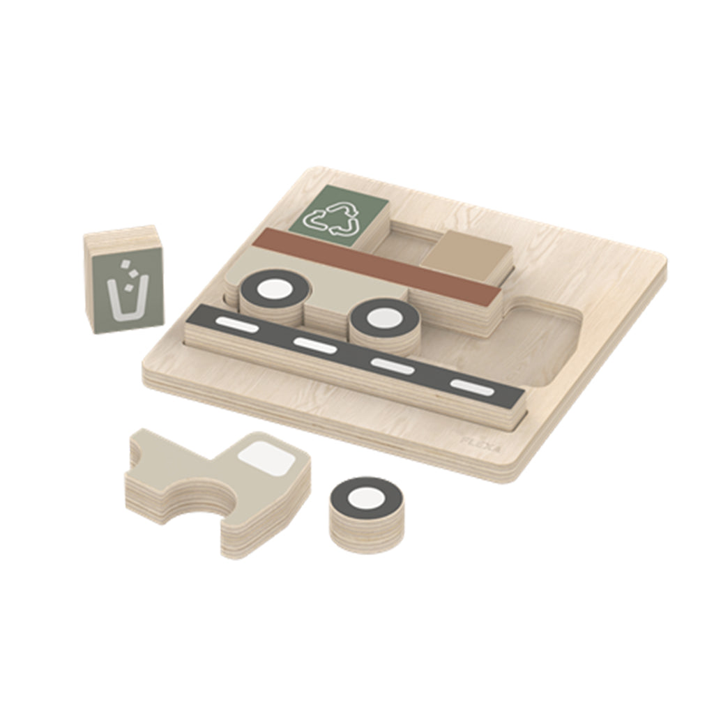 The Decorators: Puzzle pentru copii Truck, mesteacan, multicolor, 20x20x3 cm