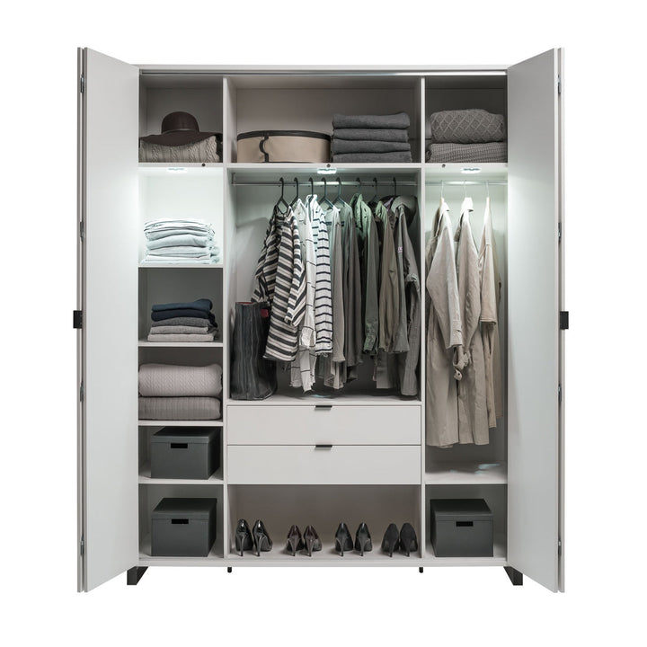 The Decorators: Dulap 4 usi VOX Simple 185x240 cm, stejar/gri
