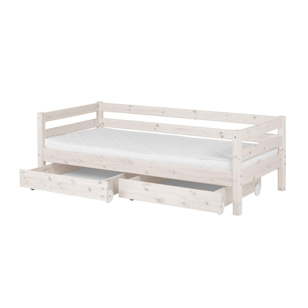 Bara de protectie pentru pat de baza, Classic, lemn de pin, 197x38 cm