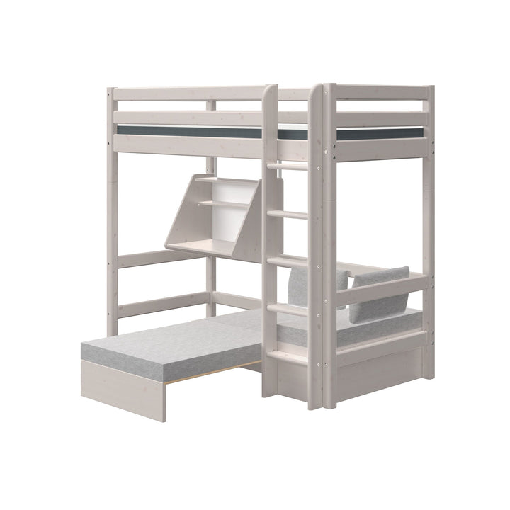 The Decorators: Pat inaltime 184 cm cu scara dreapta, birou si modul de dormit Flexa Classic 90x200 cm