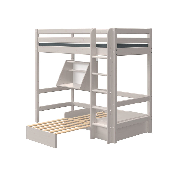 The Decorators: Pat inaltime 184 cm cu scara dreapta, birou si modul de dormit Flexa Classic 90x200 cm