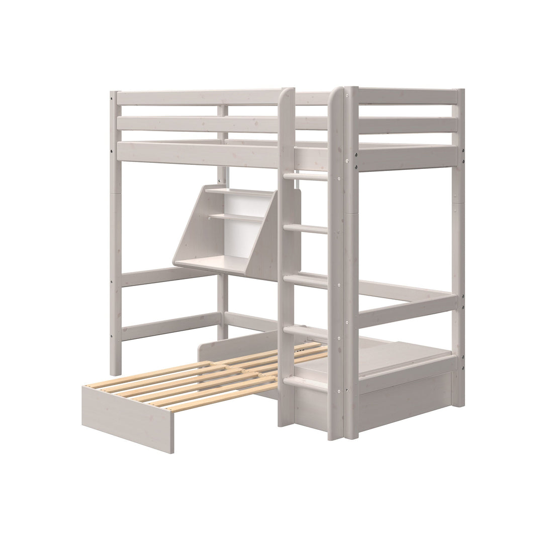 The Decorators: Pat inaltime 184 cm cu scara dreapta, birou si modul de dormit Flexa Classic 90x200 cm