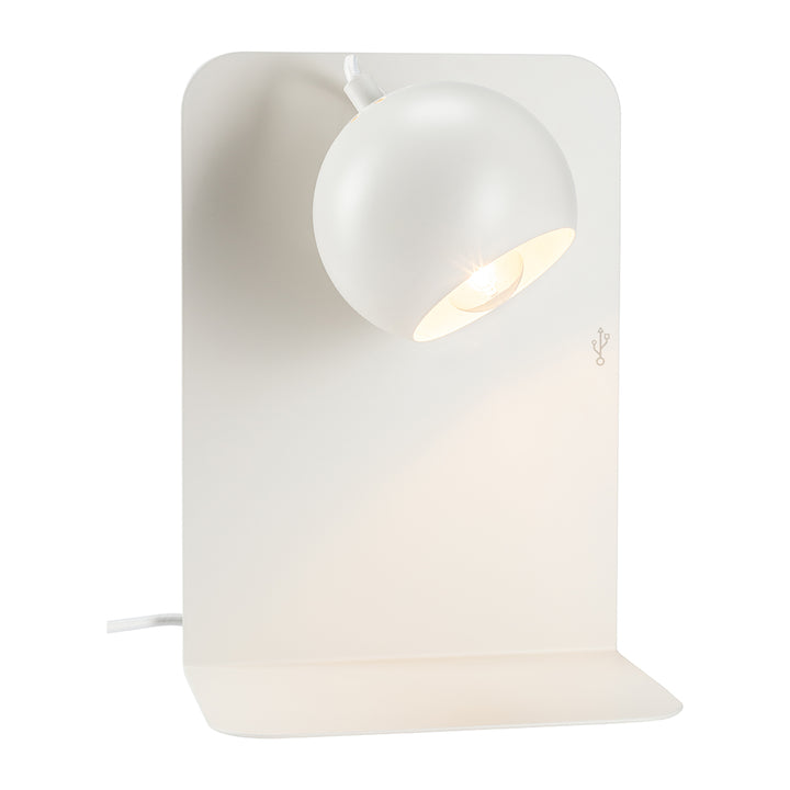 The Decorators: Aplica perete reglabila cu USB si suport telefon mobil VOX Ball, metal, alb