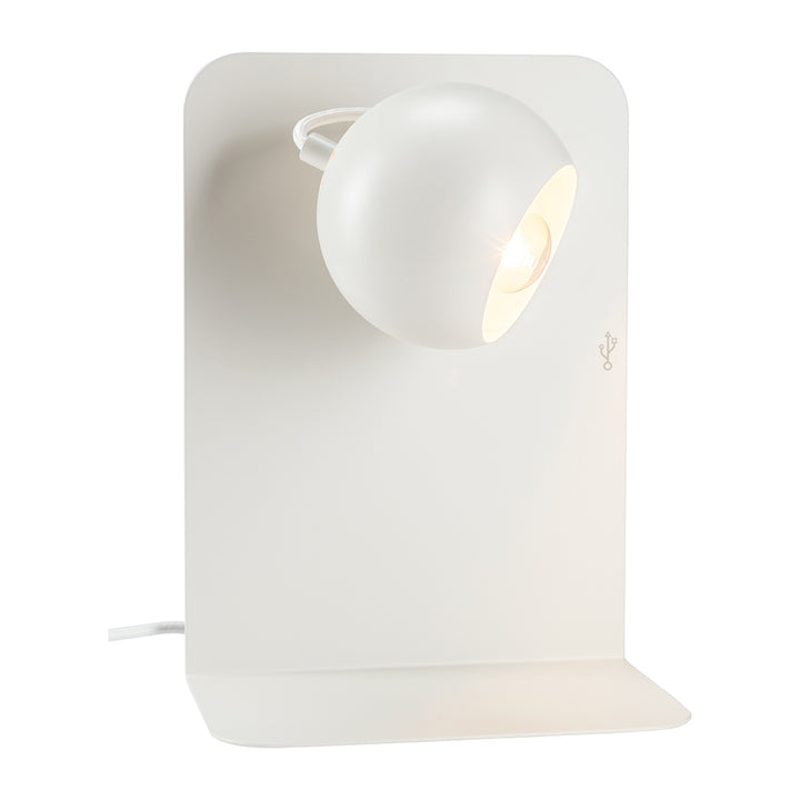 The Decorators: Aplica perete reglabila cu USB si suport telefon mobil VOX Ball, metal, alb