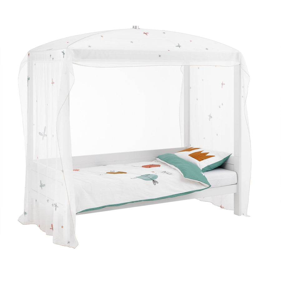 The Decorators: Baldachin pat 4 in 1, Fairy Dust, vascoza si poliester, alb, 140x570 cm