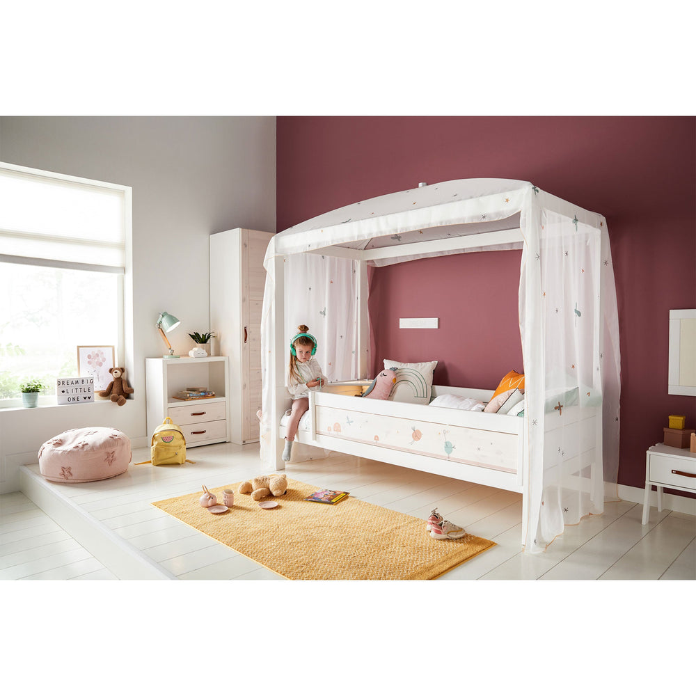 The Decorators: Baldachin pat 4 in 1, Fairy Dust, vascoza si poliester, alb, 140x570 cm