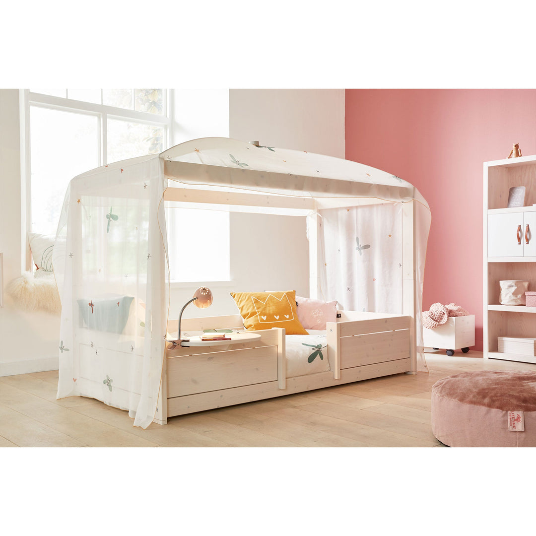 The Decorators: Baldachin pat 4 in 1, Fairy Dust, vascoza si poliester, alb, 140x570 cm