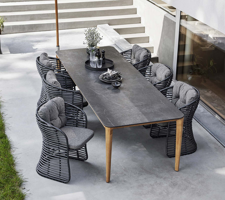 The Decorators: Masa de exterior Cane-line Aspect Teak/Fossil black