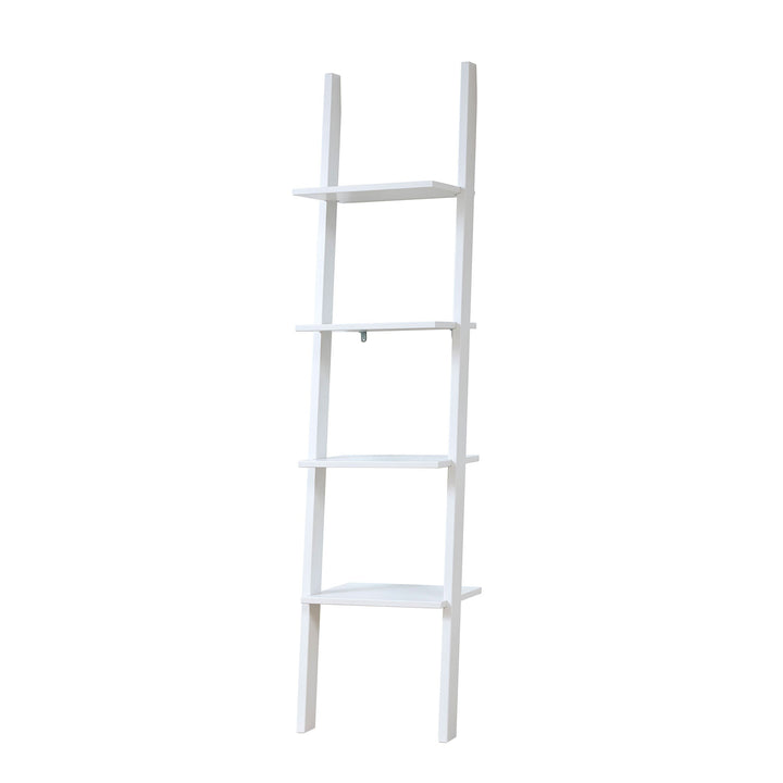 The Decorators: Biblioteca tip scara cu 4 rafturi, lemn de fag si MDF, alb, 170x41x30 cm