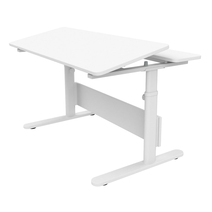 Birou copii ajustabil, Evo Split, MDF si metal, alb, 120x70x58 cm
