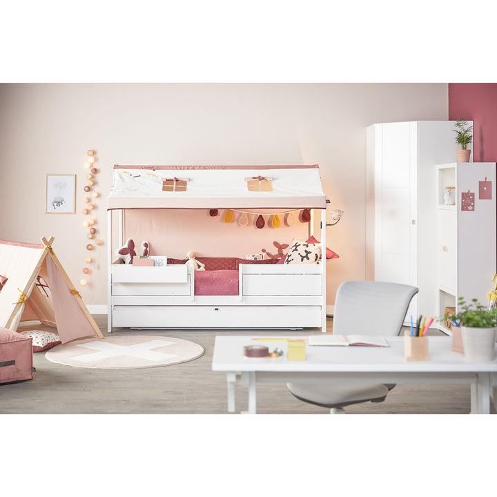 The Decorators: Cort textil, Funland, bumbac si poliester, roz, 97x111x119 cm