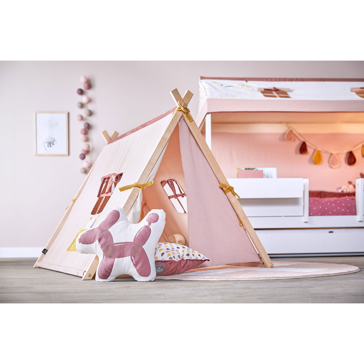 The Decorators: Cort textil, Funland, bumbac si poliester, roz, 97x111x119 cm