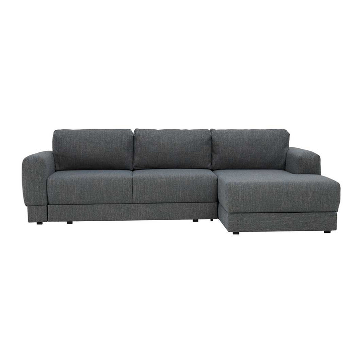 The Decorators: Canapea de colt 3 locuri extensibila cu depozitare si sezlong pe partea stanga VOX Stello, culoare/textura tapiterie la alegere