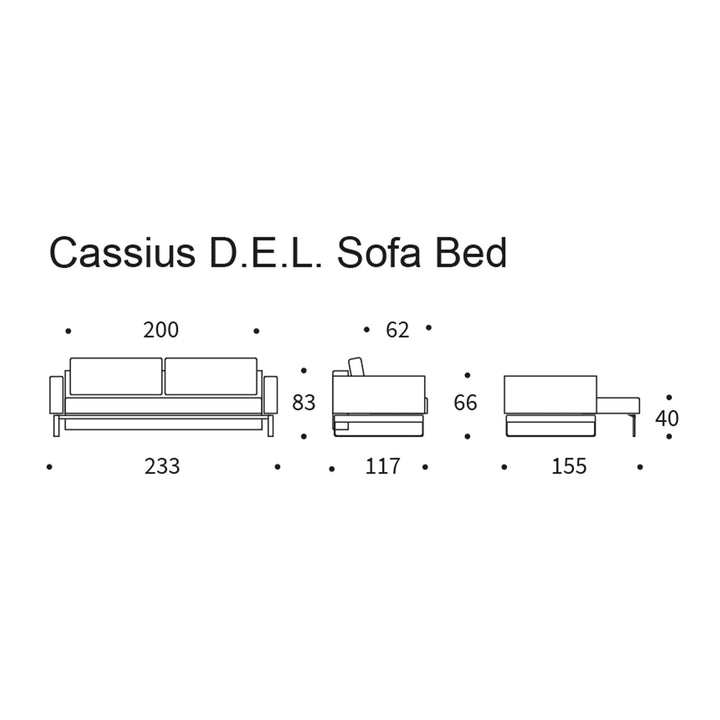 The Decorators: Canapea extensibila Cassius D.E.L. Twist Charcoal 155x200cm