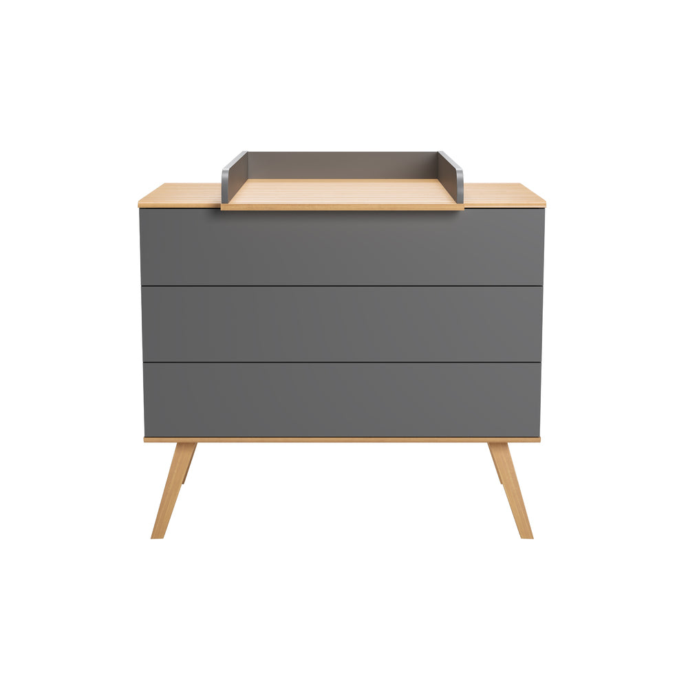 The Decorators: Comoda 3 sertare VOX Baby Nature, gri/stejar