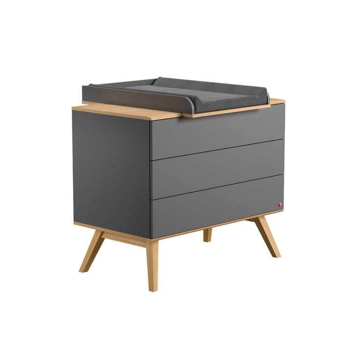The Decorators: Comoda 3 sertare VOX Baby Nature, gri/stejar
