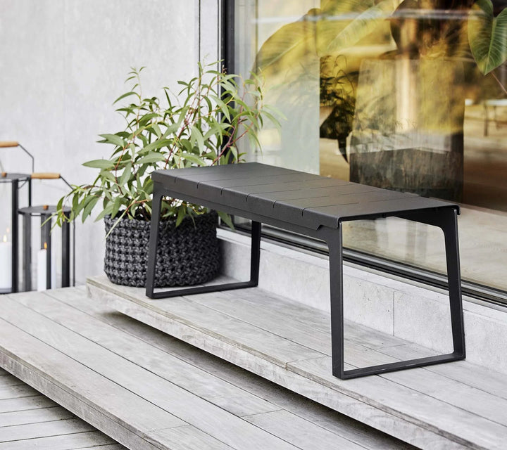 The Decorators: Banca de exterior din aluminiu Cane-line Copenhagen Gri