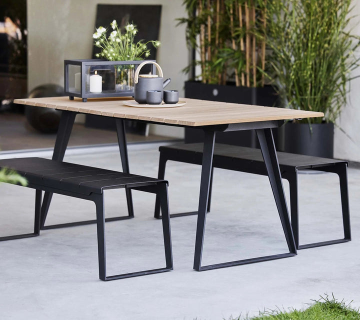 The Decorators: Banca de exterior din aluminiu Cane-line Copenhagen Gri