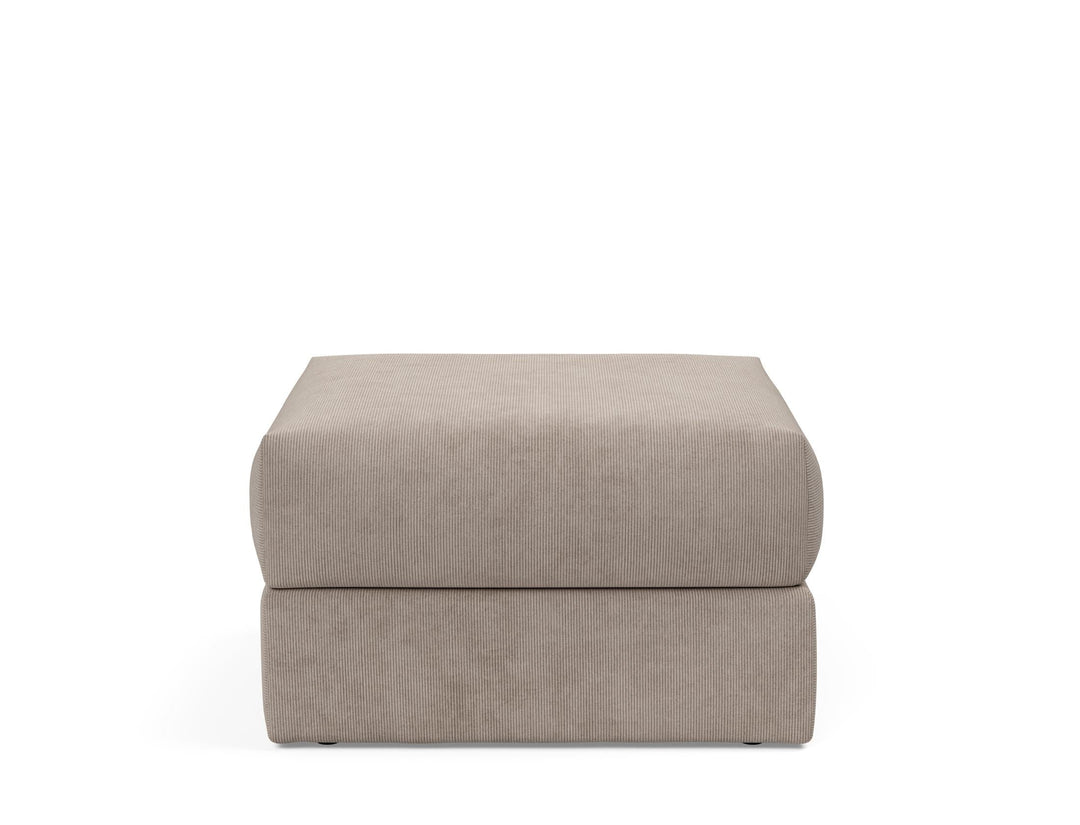 The Decorators: Taburet otoman cu depozitare Cornila Cordufine Beige 75x75cm