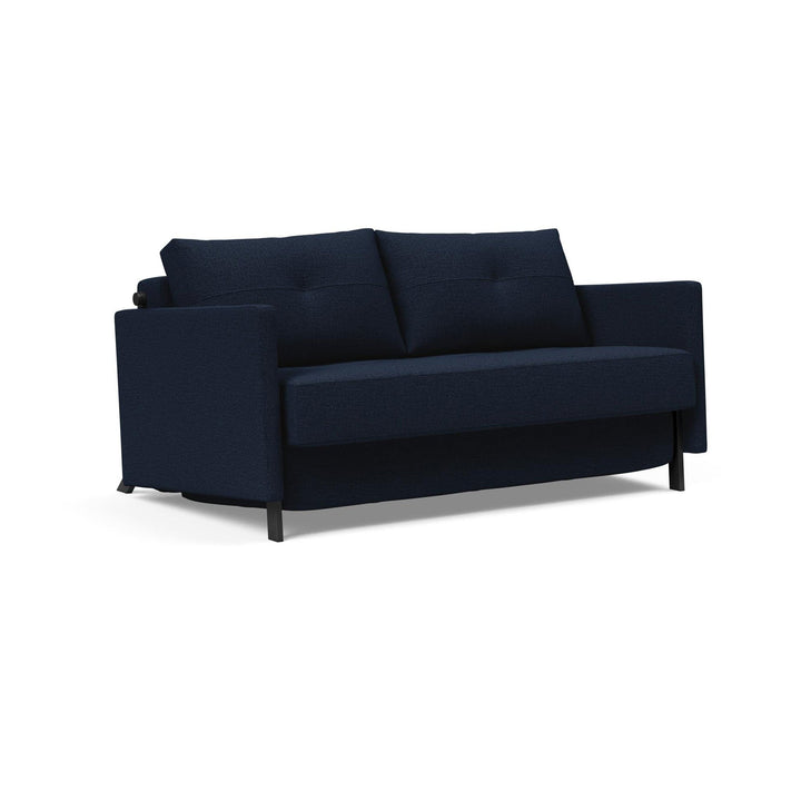 The Decorators: Canapea extensibila cu cotiere Cubed 02 Mixed Dance Blue 140x200cm