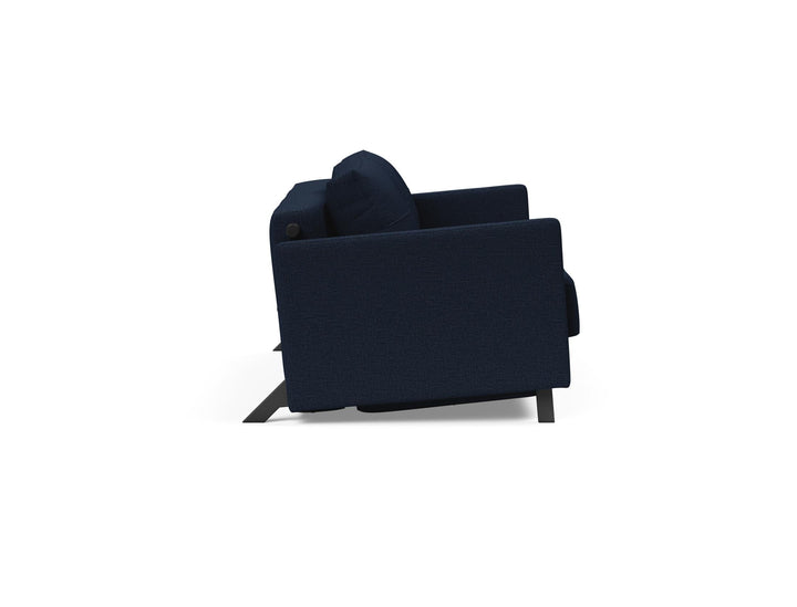 The Decorators: Canapea extensibila cu cotiere Cubed 02 Mixed Dance Blue 140x200cm