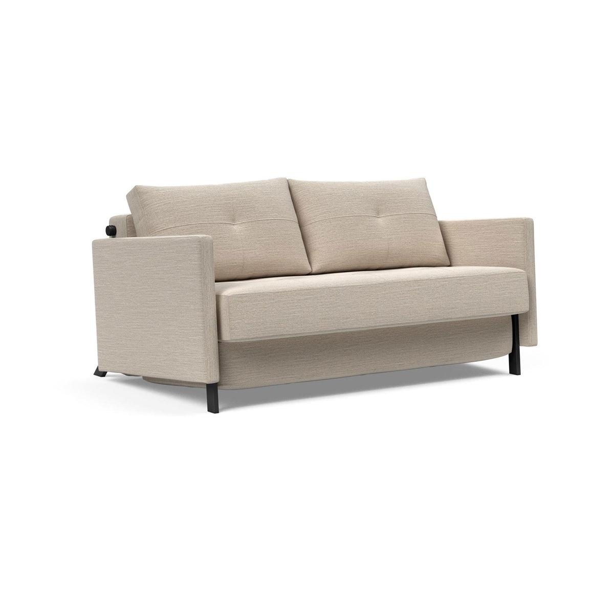 Canapea extensibila cu cotiere Cubed 02 Blida Sand Grey 140x200cm