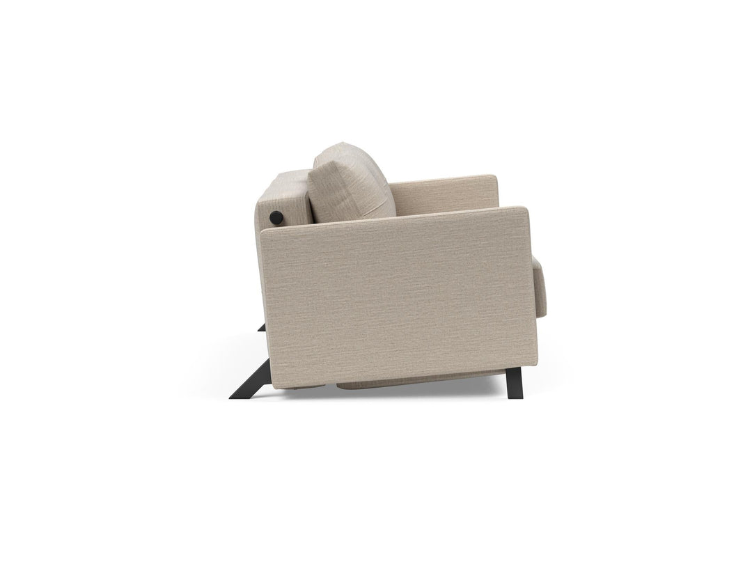 The Decorators: Canapea extensibila cu cotiere Cubed 02 Blida Sand Grey 140x200cm