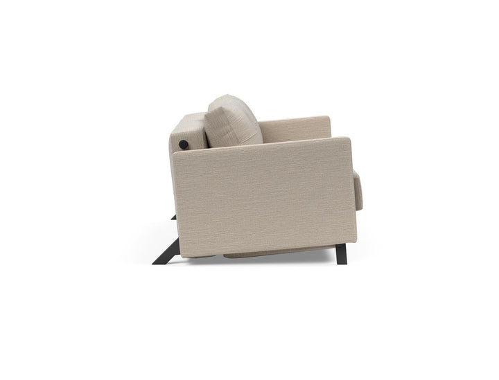 The Decorators: Canapea extensibila cu cotiere Cubed 02 Blida Sand Grey 140x200cm