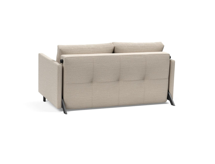 The Decorators: Canapea extensibila cu cotiere Cubed 02 Blida Sand Grey 140x200cm