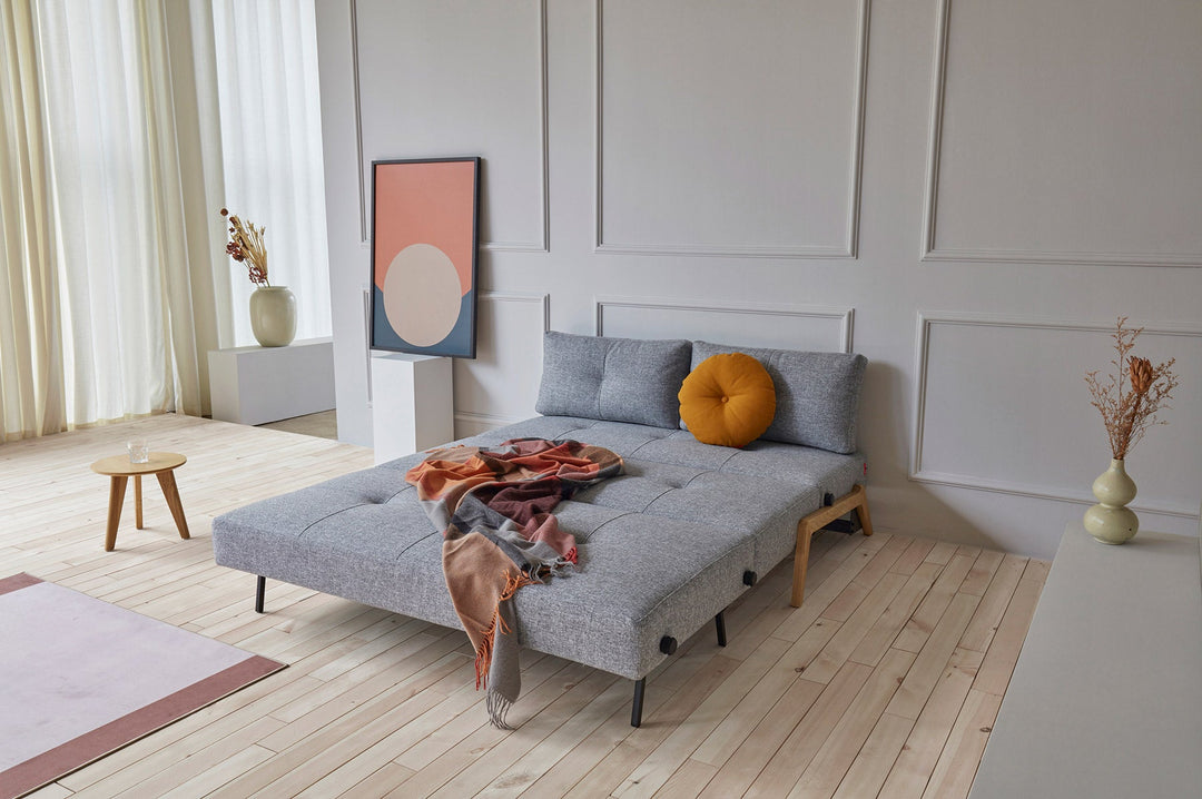 The Decorators: Canapea extensibila Cubed Wood Twist Granite 140x200cm