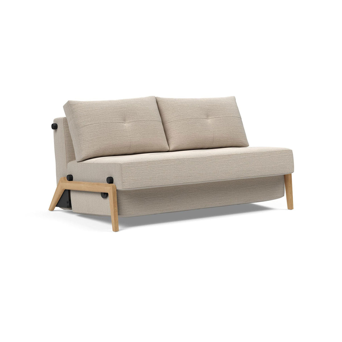 Canapea extensibila Cubed Wood Blida Sand Grey 140x200cm
