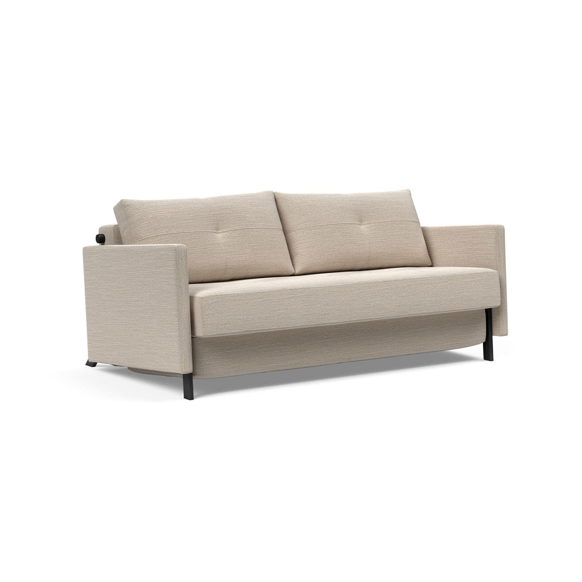 Canapea extensibila cu cotiere Cubed 02 Blida Sand Grey 160x200cm