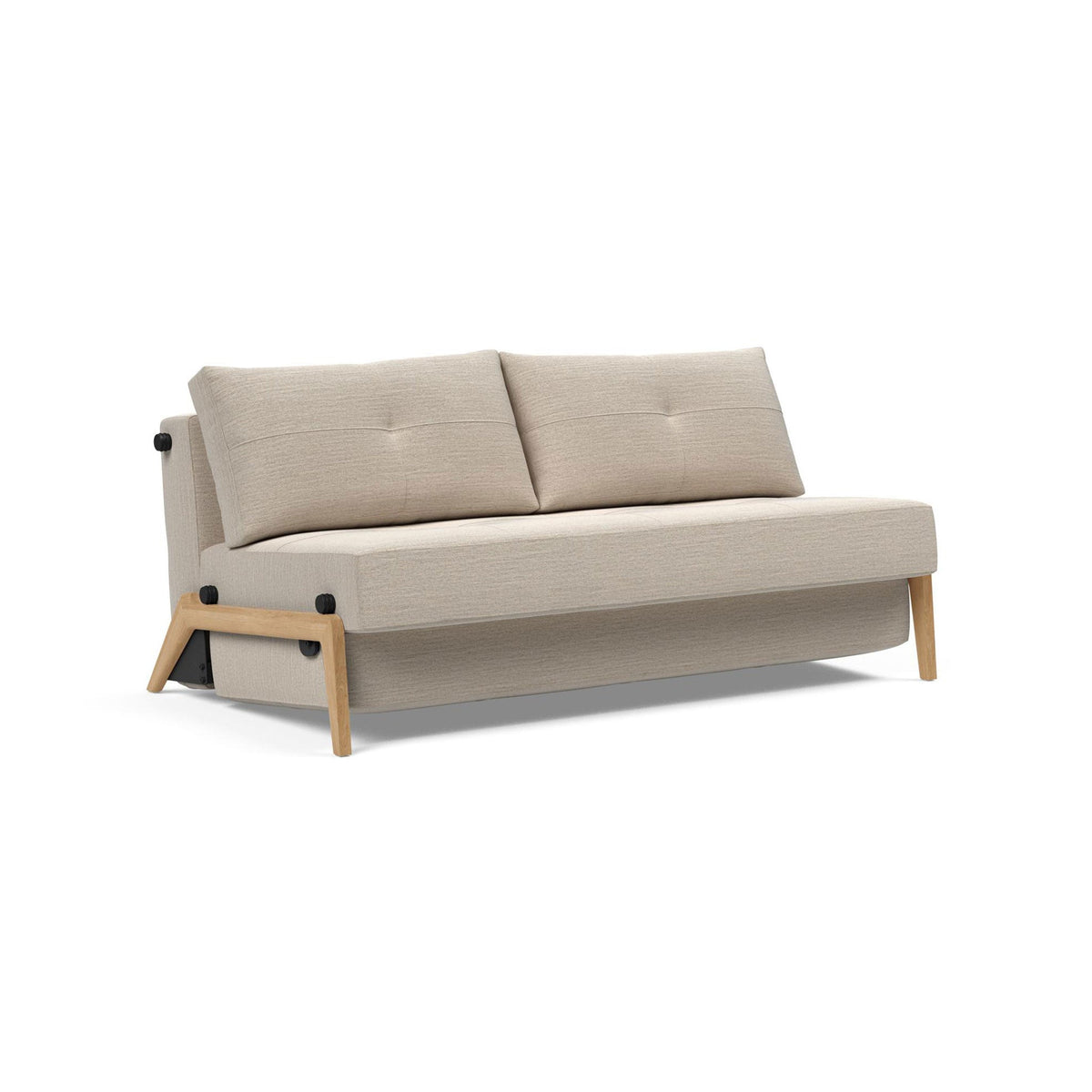 Canapea extensibila Cubed Wood Blida Sand Grey 160x200cm
