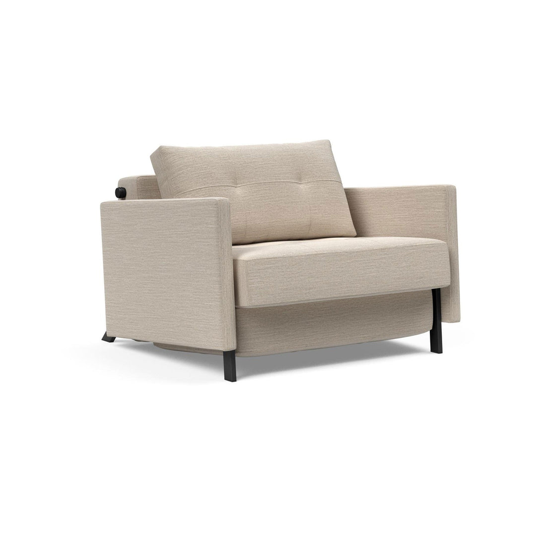 The Decorators: Fotoliu pat cu cotiere Cubed 02 Blida Sand Grey 90x200cm
