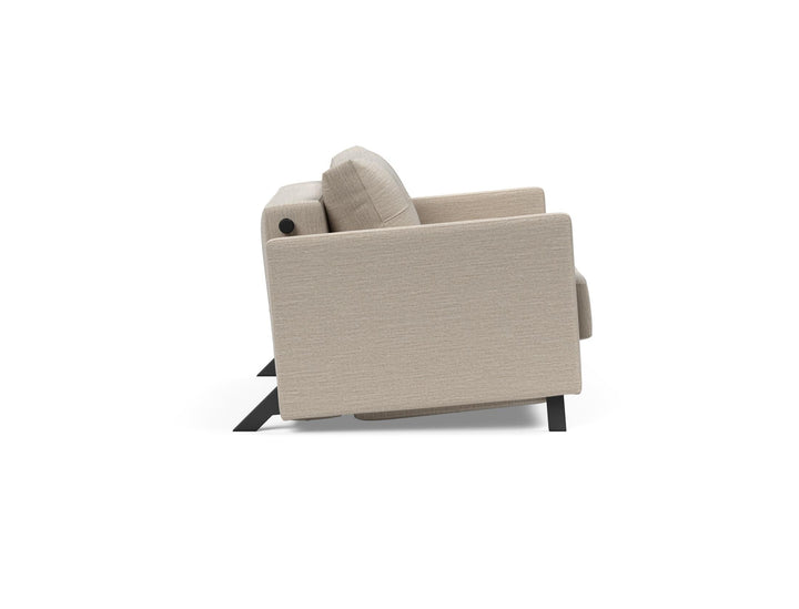 The Decorators: Fotoliu pat cu cotiere Cubed 02 Blida Sand Grey 90x200cm