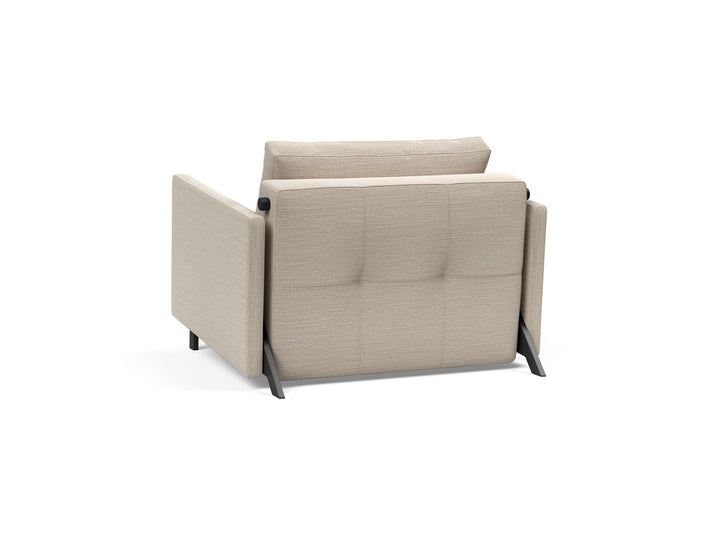 The Decorators: Fotoliu pat cu cotiere Cubed 02 Blida Sand Grey 90x200cm