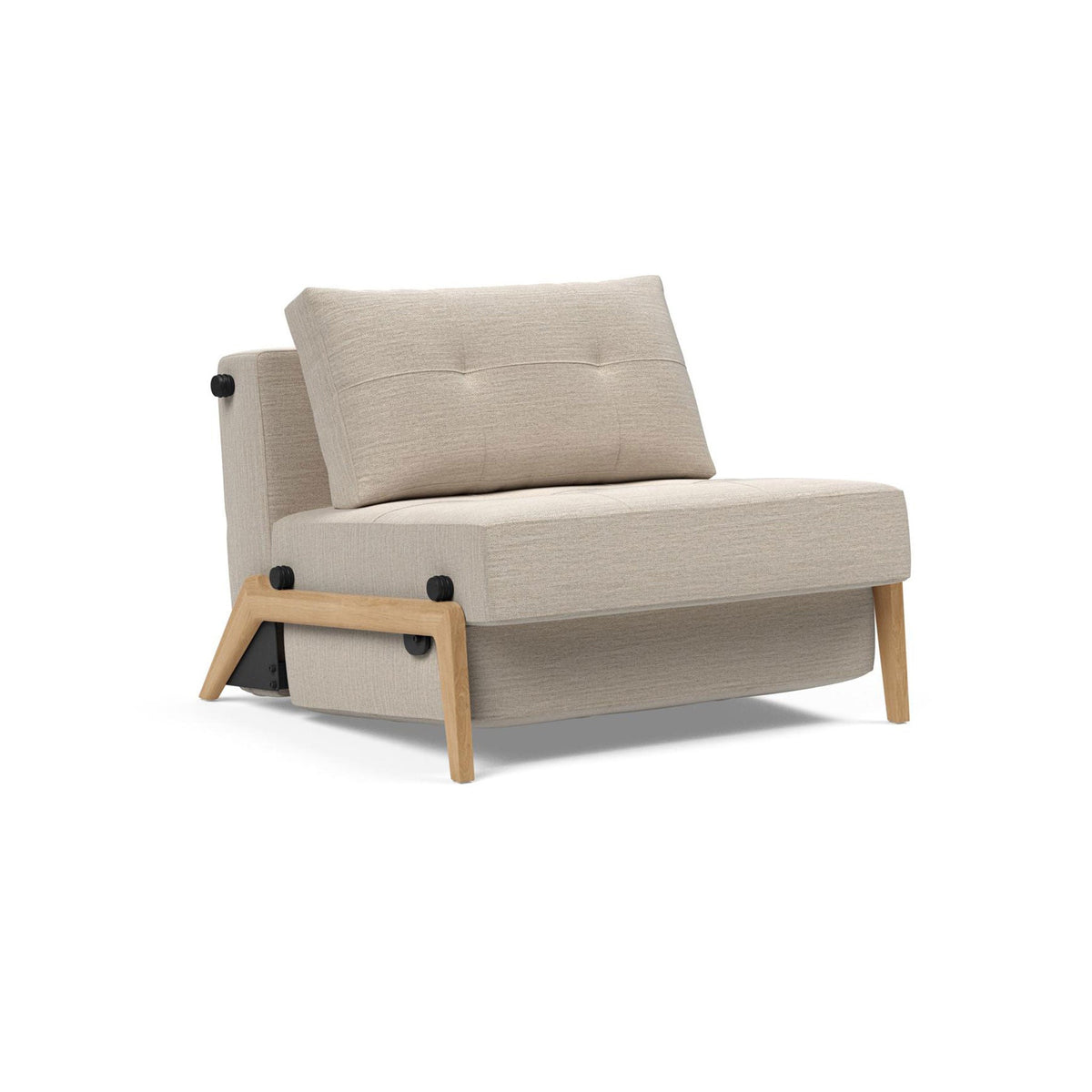 Fotoliu pat Cubed Wood Blida Sand Grey 90x200cm