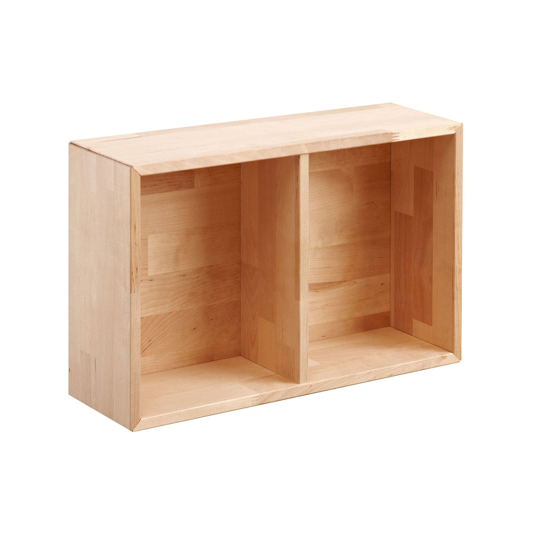 Cutie de depozitare compartimentata, lemn de mesteacan, bej, 45x26 cm