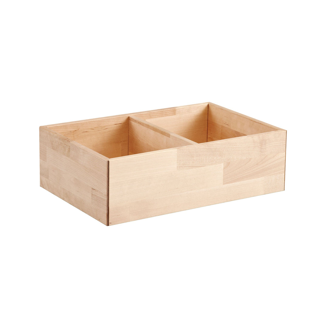 Cutie de depozitare compartimentata, lemn de mesteacan, bej, 45x26 cm